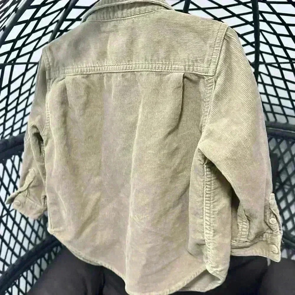 GAP Kids Whale Bone Corduroy Button Down Shirt Shacket 3T Brown Tan - Picture 4 of 6